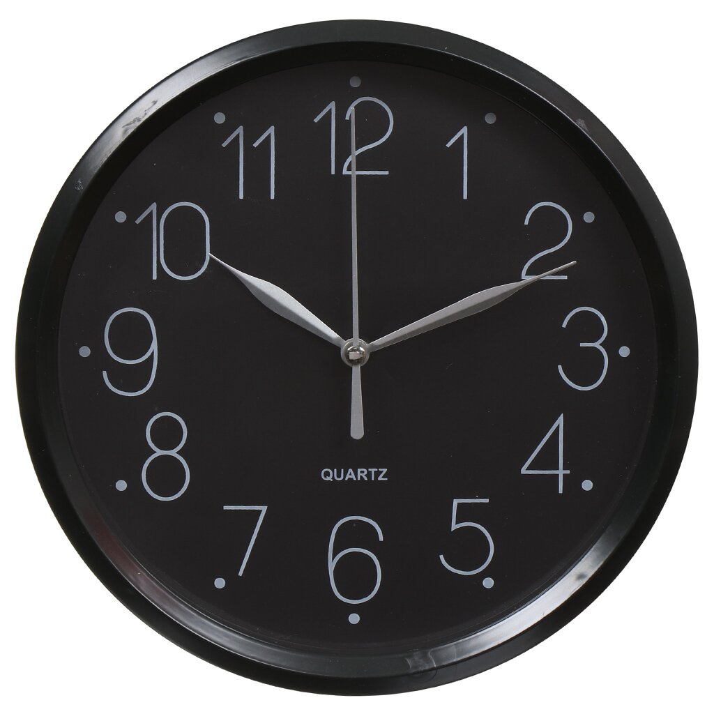 Часы настенные, 20 см, черные, Классика, Y4-3342