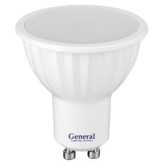 Лампа светодиодная GU10, 10 Вт, 230 В, 6500 К, свет холодный белый, General Lighting Systems, GLDEN-MR16