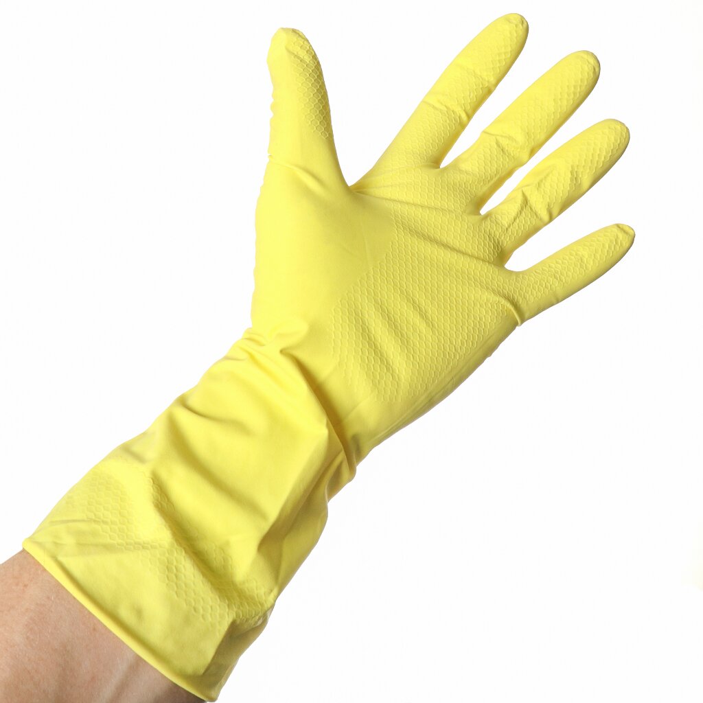 Перчатки хозяйственные резина, L, 2 шт, желтые, Марья Искусница, Y4-4988 перчатки хозяйственные резина s york 092030