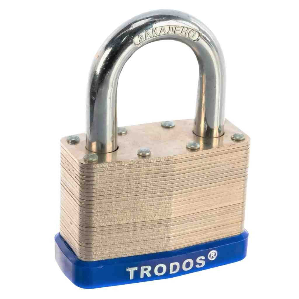 Замок навесной Trodos, ВС-SL10-65, 210 034, блистер, навесной, цилиндровый, хром, 2 ключа кодовый навесной замок trodos