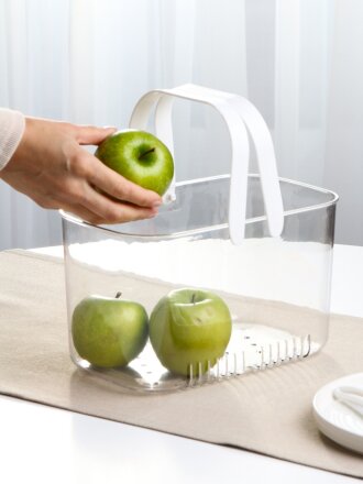 Корзина для хранения, 26х15х15 см, прямоугольная, пластик, с ручками, Y4-9265