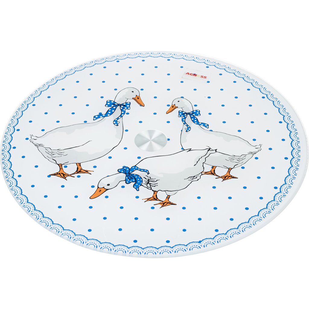 Тортовница вращающаяся гуси диаметр: 32 см.высота:3 см, 357-112
