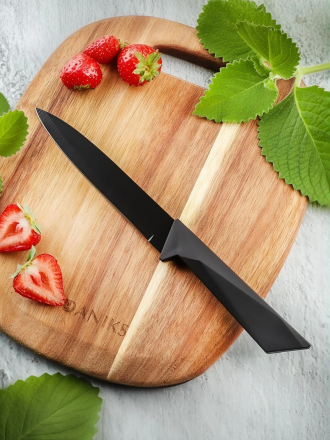 Нож кухонный Daniks, Обсидиан, универсальный, нержавеющая сталь, 12.5 см, рукоятка пластик, YW-A175-UT