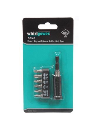 Набор бит для больших нагрузок, Whirlpower, Ph, Pz, 70 мм, 7 шт, блистер