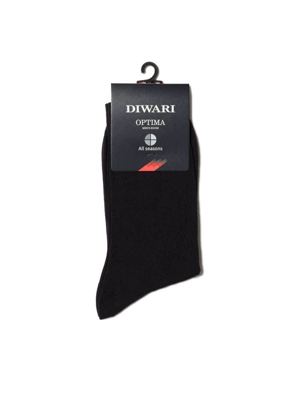 Носки для мужчин, хлопок, Diwari, Optima, 000, черные, р. 25, 7С-43СП