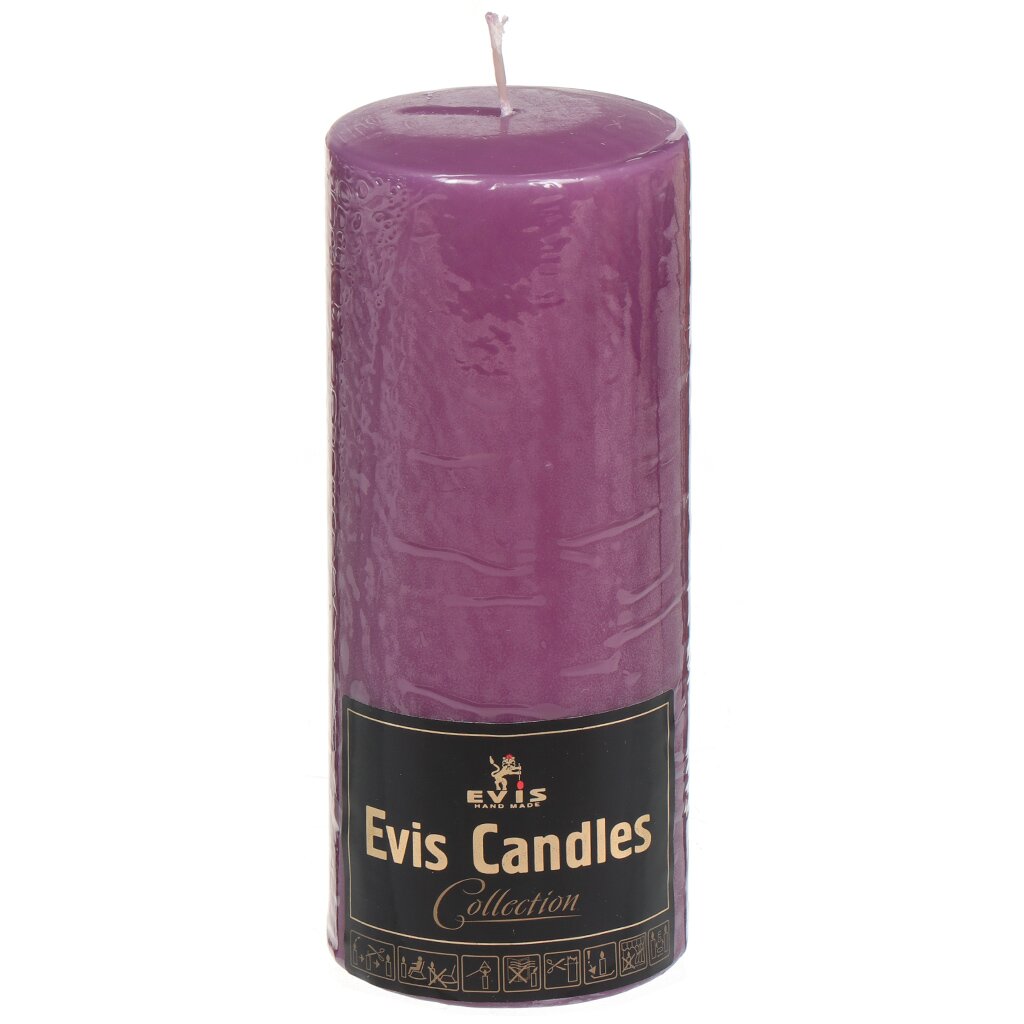 Свеча декоративная, 15х6 см, цилиндр, фиолетовая, 1380531900