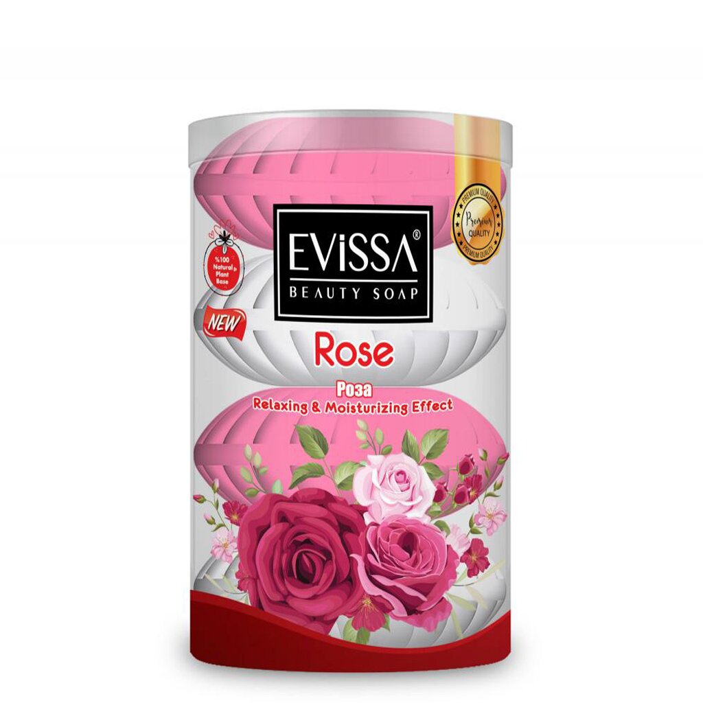 Мыло Evissa, Роза, 4 шт, 110 г мыло весна ассорти роза 90 г