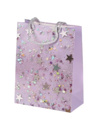 Пакет подарочный бумага, 18х8.5х23.5 см, в ассортименте, Звездочки, Y4-8826