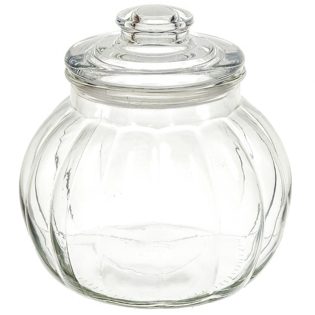 Банка для сыпучих продуктов, стекло, 1.3 л, с крышкой, Тыква, 1187