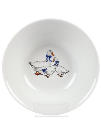 Салатник фарфор, круглый, 5 см, 0.68 л, Гуси новые, Дулевский фарфор, 101912