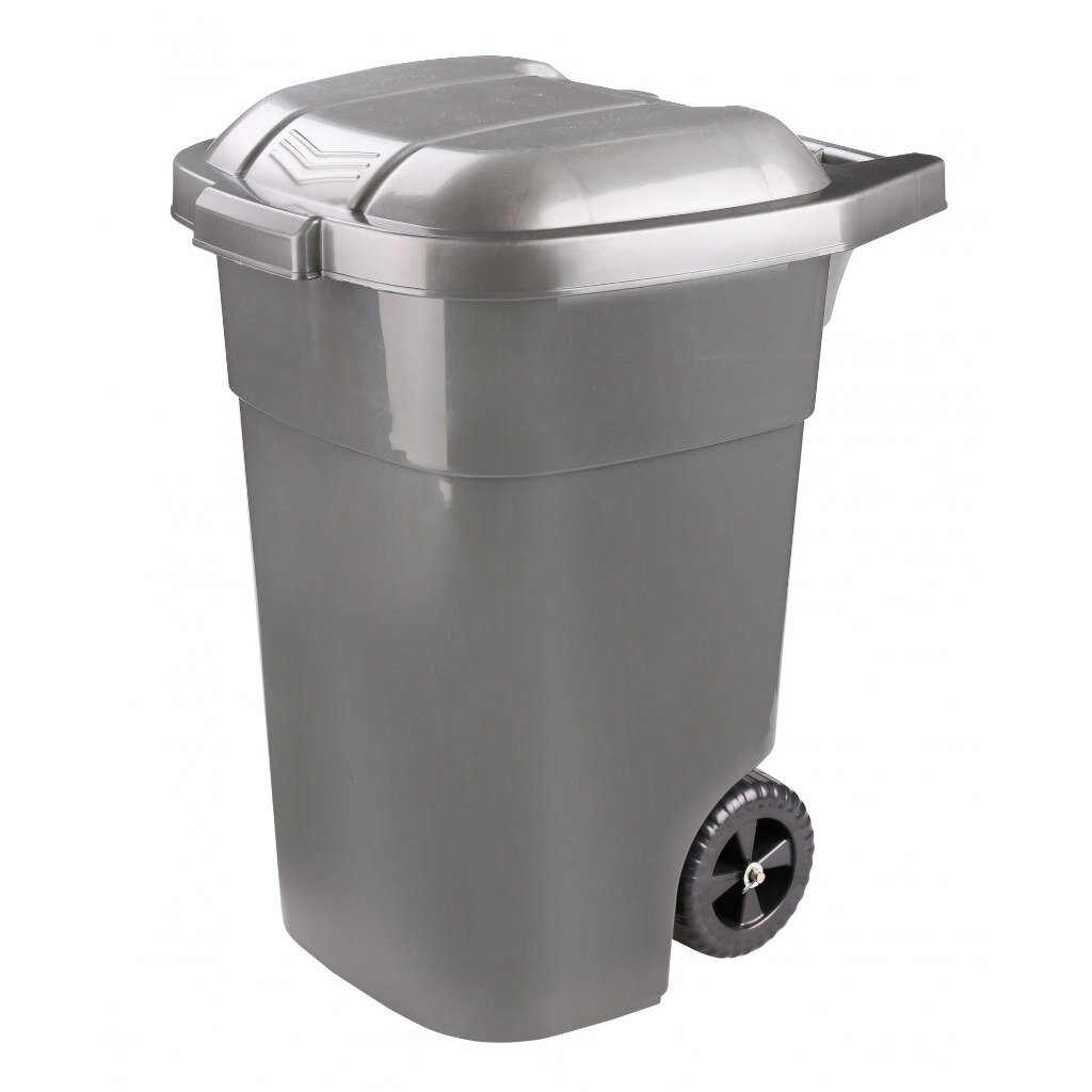 Бак для мусора пластик, 65 л, с крышкой, с колесами, 46.5х52.5х66 см, Альтернатива, Эконом, М7235