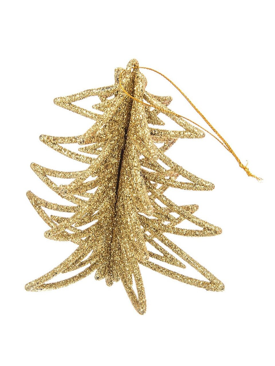 Елочное украшение Ель, золото, 10х11 см, пластик, SYLKL-4919123