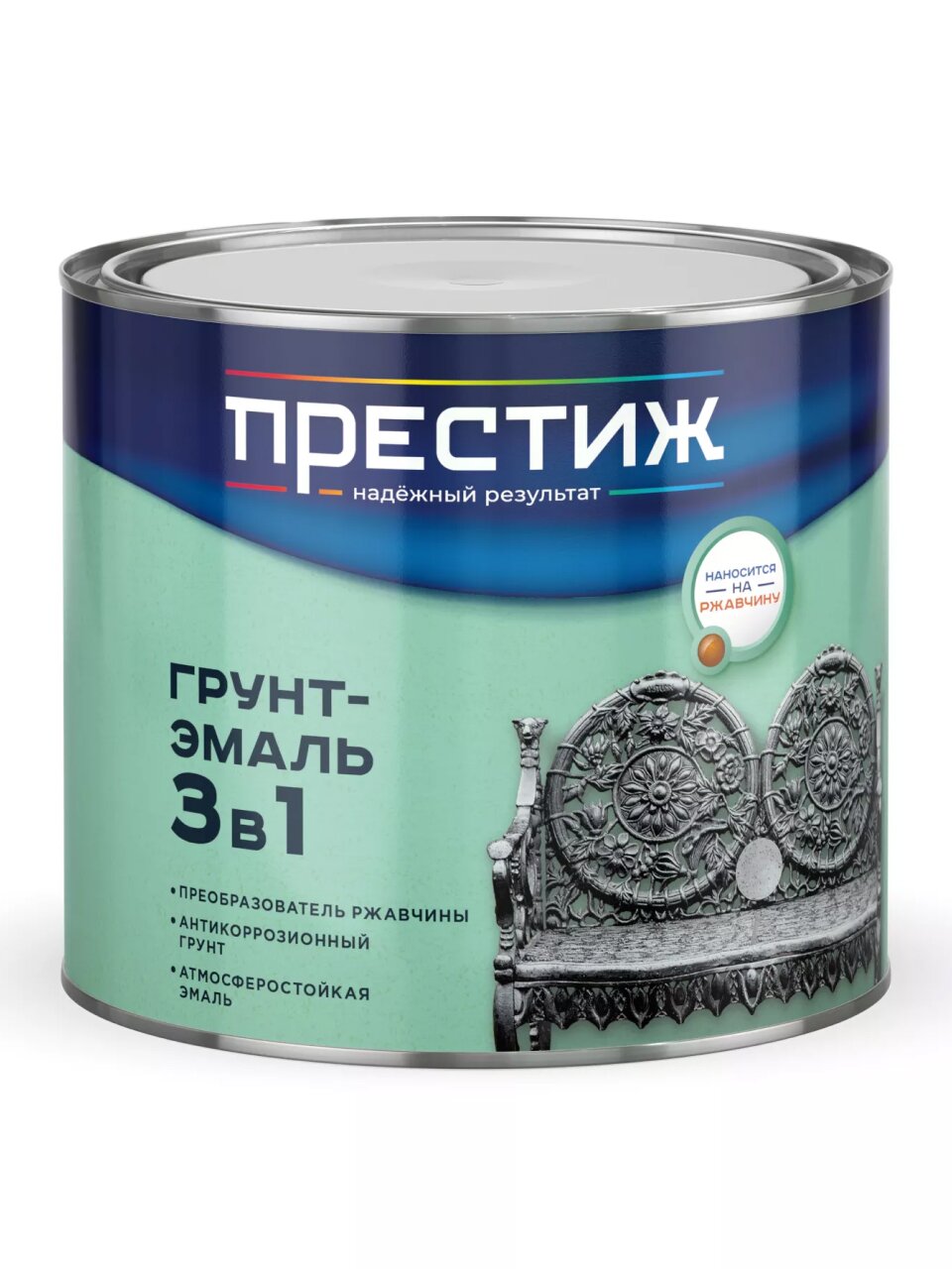 Грунт-эмаль Престиж, по ржавчине, алкидная, вишня, 1.9 кг