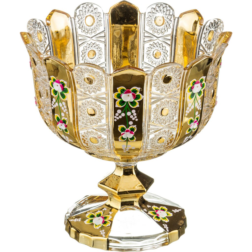 Конфетница на ножке Lefard gold glass диаметр: 24 см. высота: 25 см, 195-105