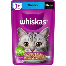 Корм для животных Whiskas, 75 г, для взрослых кошек 1+, кусочки в желе, лосось, пауч, G8461