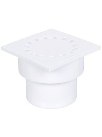 Трап канализационный прямой, 110 мм, 150х150 мм, РосТурПласт, белый, 36583