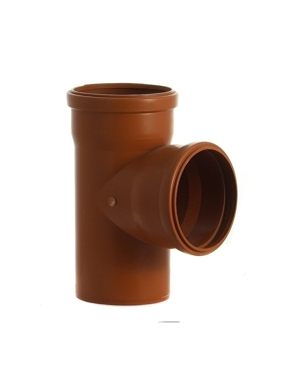Тройник канализационный 110х110 мм, 90 °, Мультимирпласт, наружный, рыжий, ТРК НК 110/110/87.5 SN2