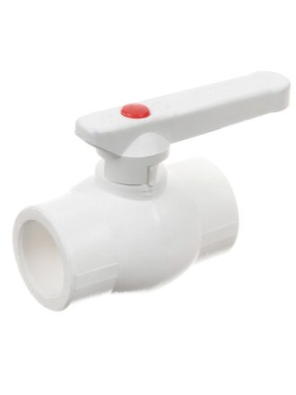 Кран шаровой стандартнопроходной, полипропилен, d50 мм, белый, РосТурПласт