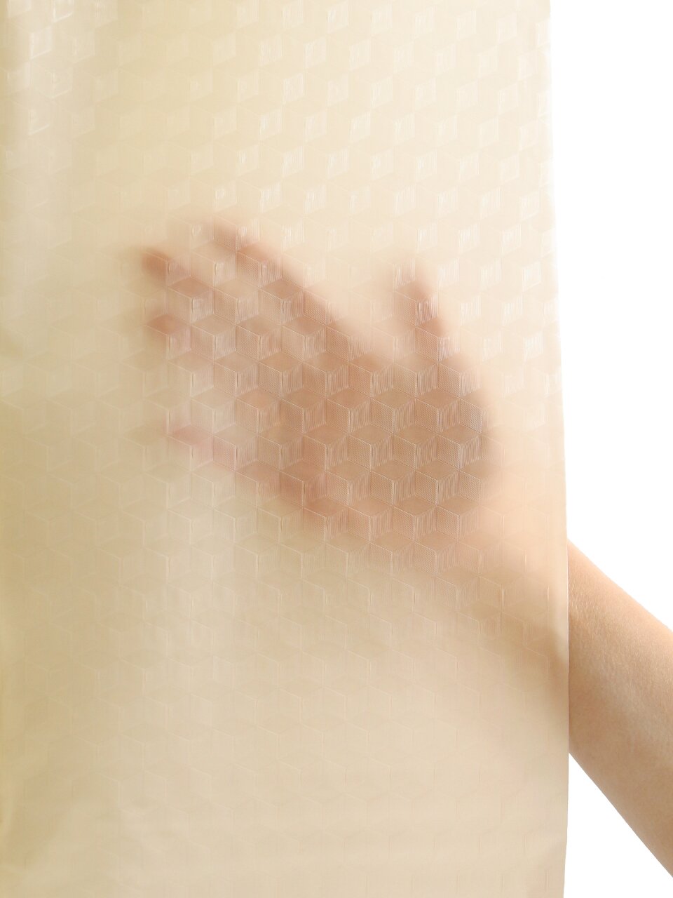 Штора для ванн 180х180 см, Peva, Dekotex, Sweet Sun Cube, бежевая, 3D