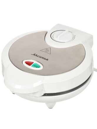 Вафельница Аксинья, Классика, 1100 Вт, белая, антипригарное покрытие, КС-5001