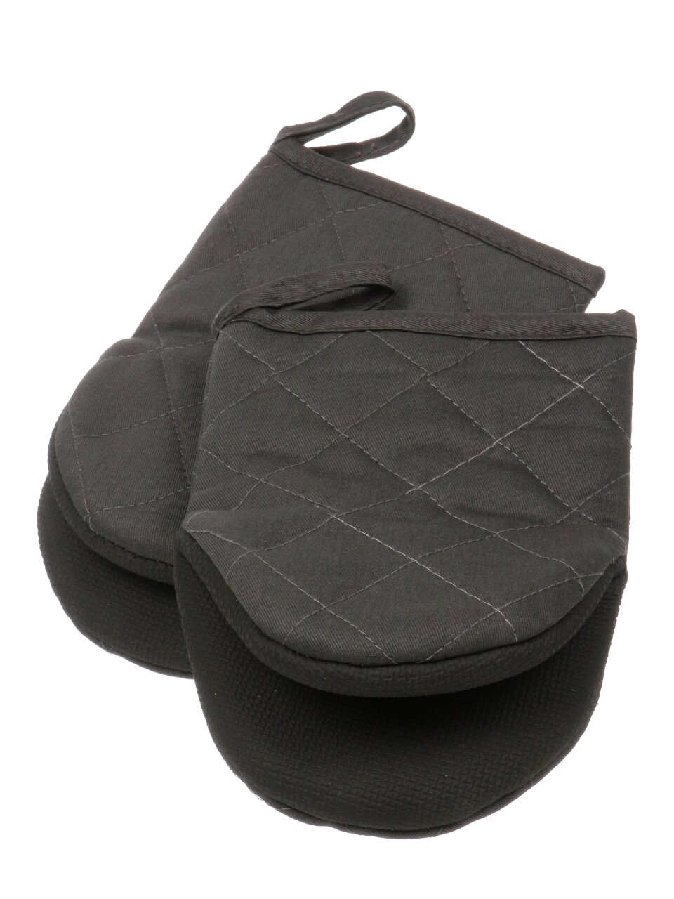 Прихватка-варежка 15х21 см, 2 шт, хлопко-полимерная вставка, темно-серая, Daniks, SBG-0013-2