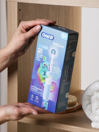 Зубная щетка электрическая, Oral-B, Chameleon, Pro Kids, средней жесткости, 3+, тип 3708, D103.413.2K
