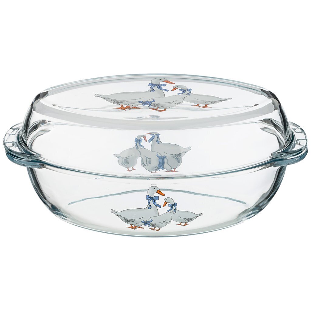 Кастрюля для запекания с крышкой гуси 2,85 л 34x19,5x14,5 см, 484-745