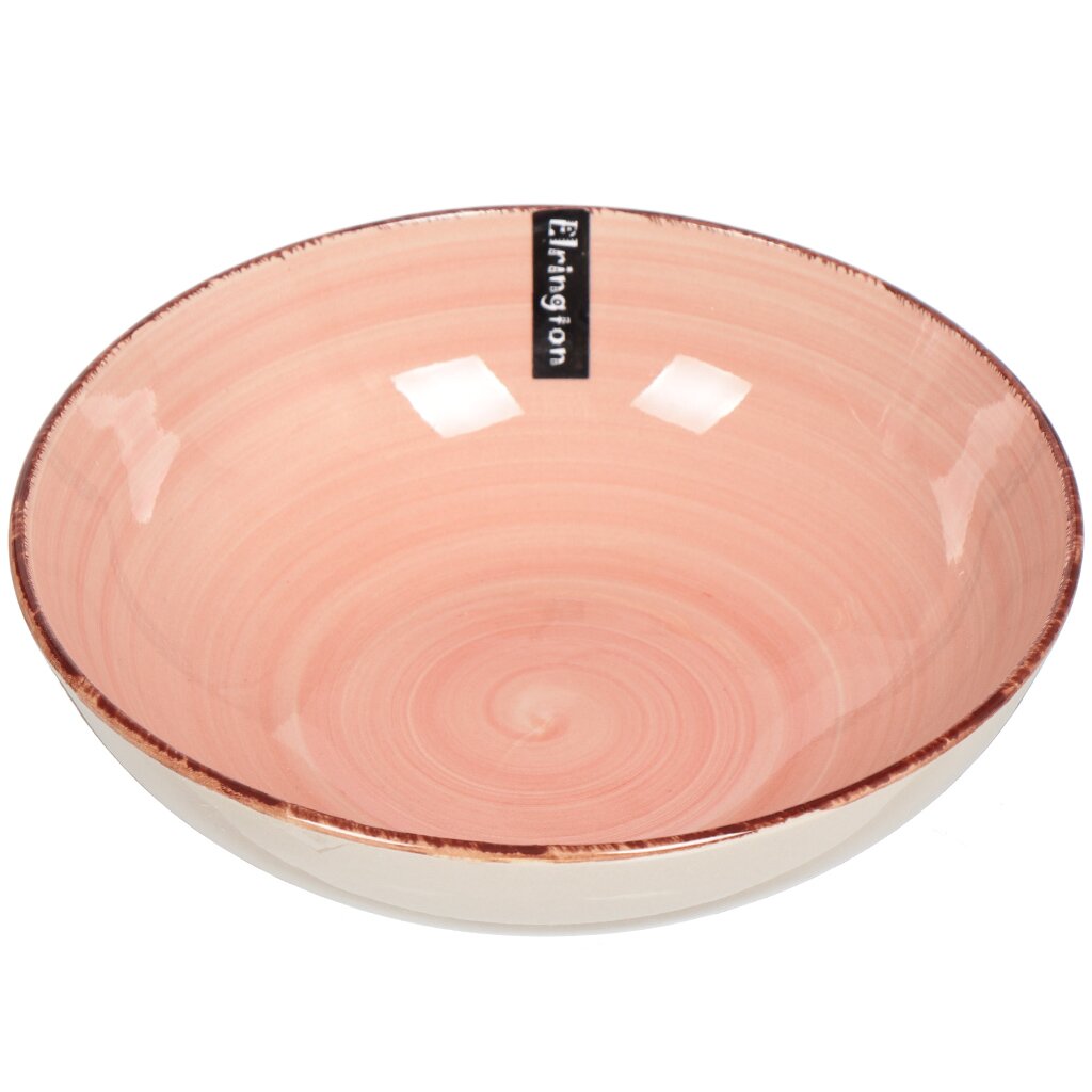 Тарелка суповая, керамика, 18 см, круглая, Аэрография Нежный персик, Elrington, 139-23038