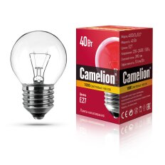 Лампа накаливания с прозрачной колбой, сфера MIC Camelion 40/D/CL/E27
