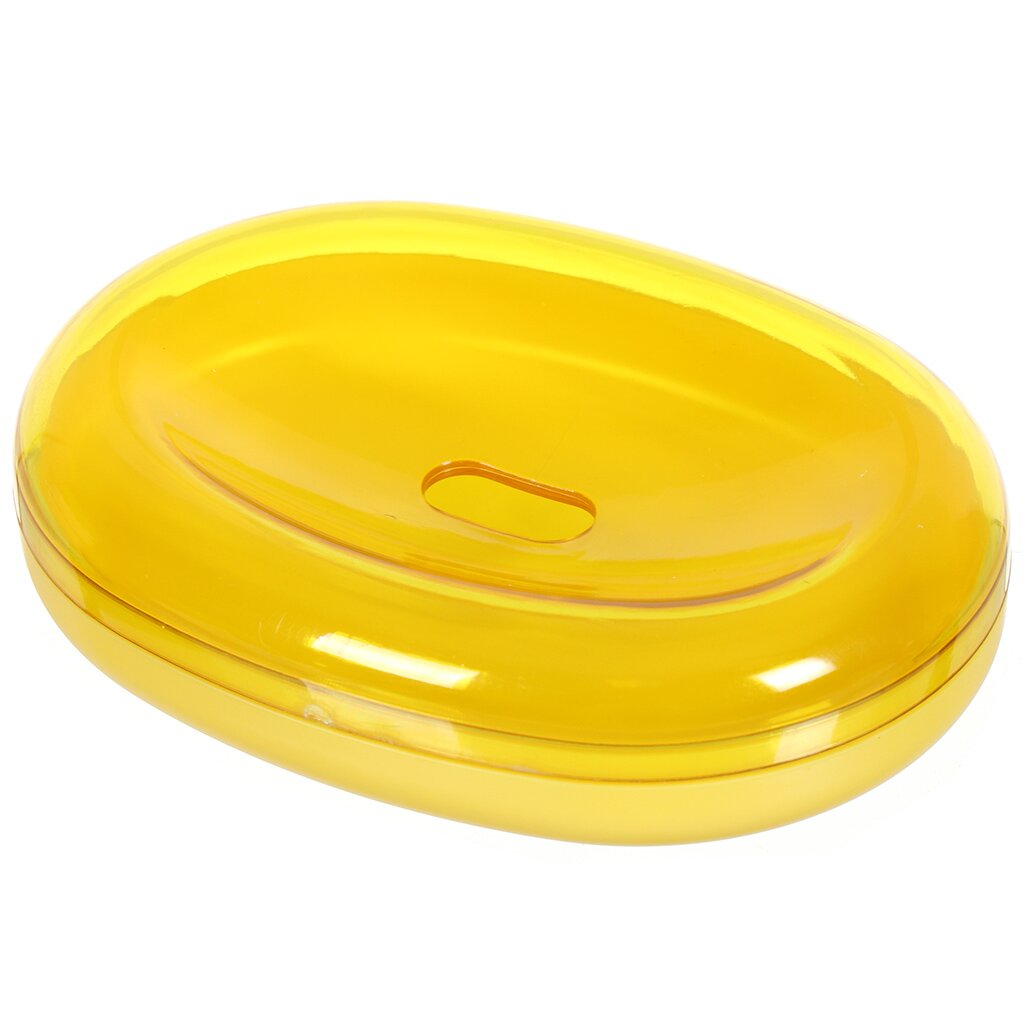 Мыльница настольная, пластик, 12х9 см, желтая, PS0263FA-SD чаша для красителя melon pro пластик с носиком желтая 250 мл