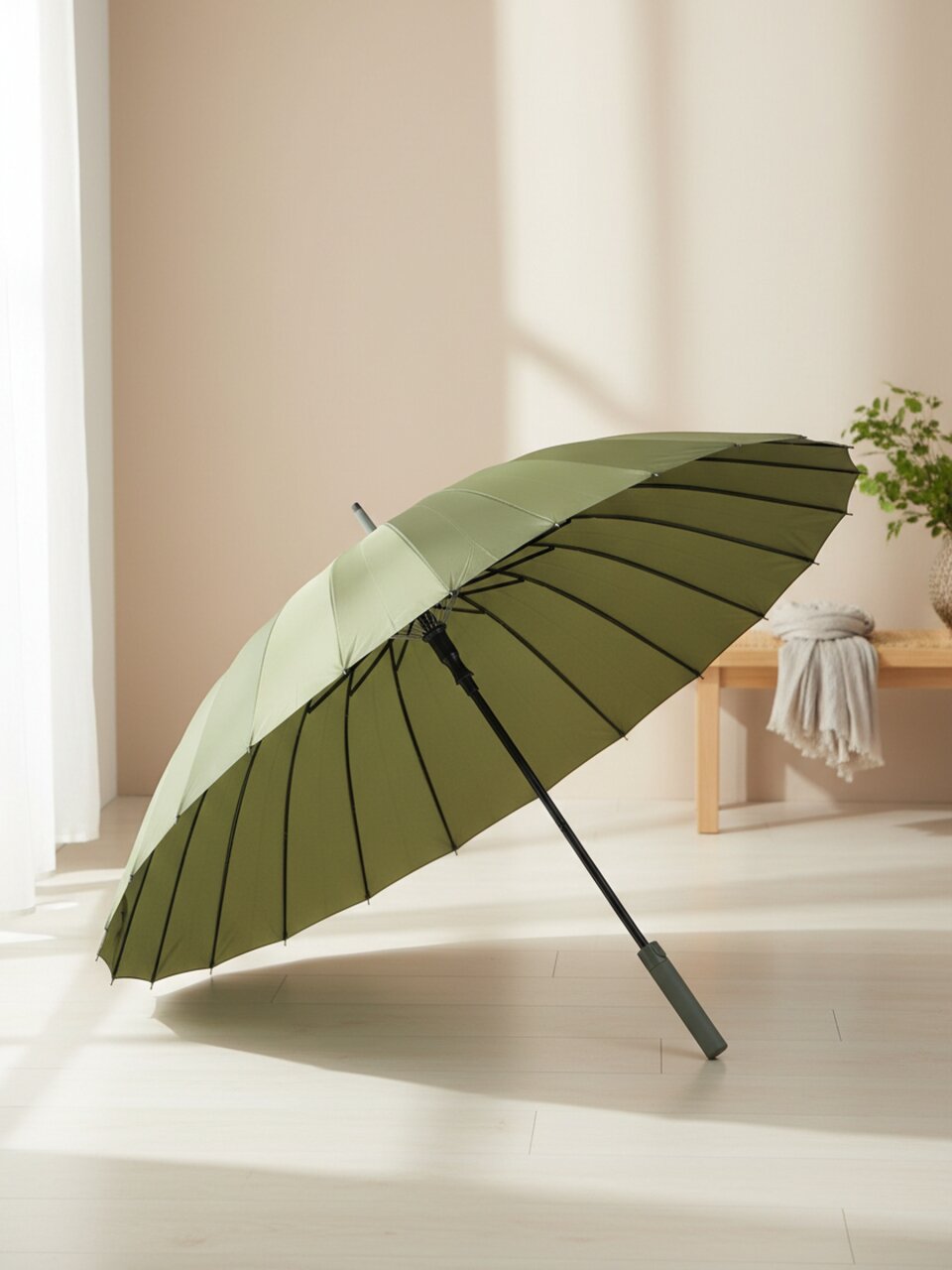 Зонт полуавтомат, трость, 24 спицы, 65 см, усиленный радиус, в ассортименте, Y4-11568