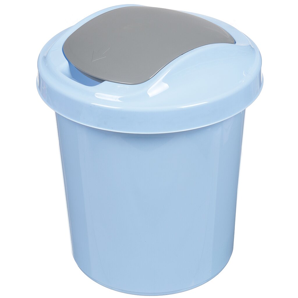 Контейнер для мусора пластик, 12 л, плавающая крышка, голубая пастель, Svip, Ориджинал, SV4044ГЛП