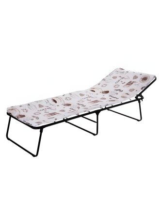 Раскладушка 196х73х33 см, 120 кг, Надин, с408/73, жесткая, сталь, ткань, матрас в комплекте, поролон, в ассортименте