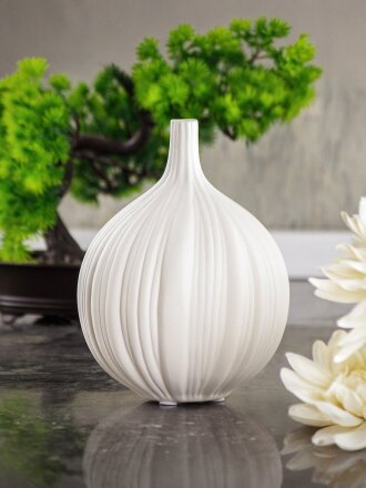 Ваза керамика, настольная, 20х14.5 см, AI-0807003, фигурная, белая