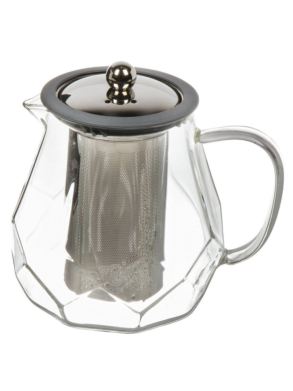 Чайник заварочный стекло, 0.82 л, корпус с гранями, Leonord, Aroma, 106791
