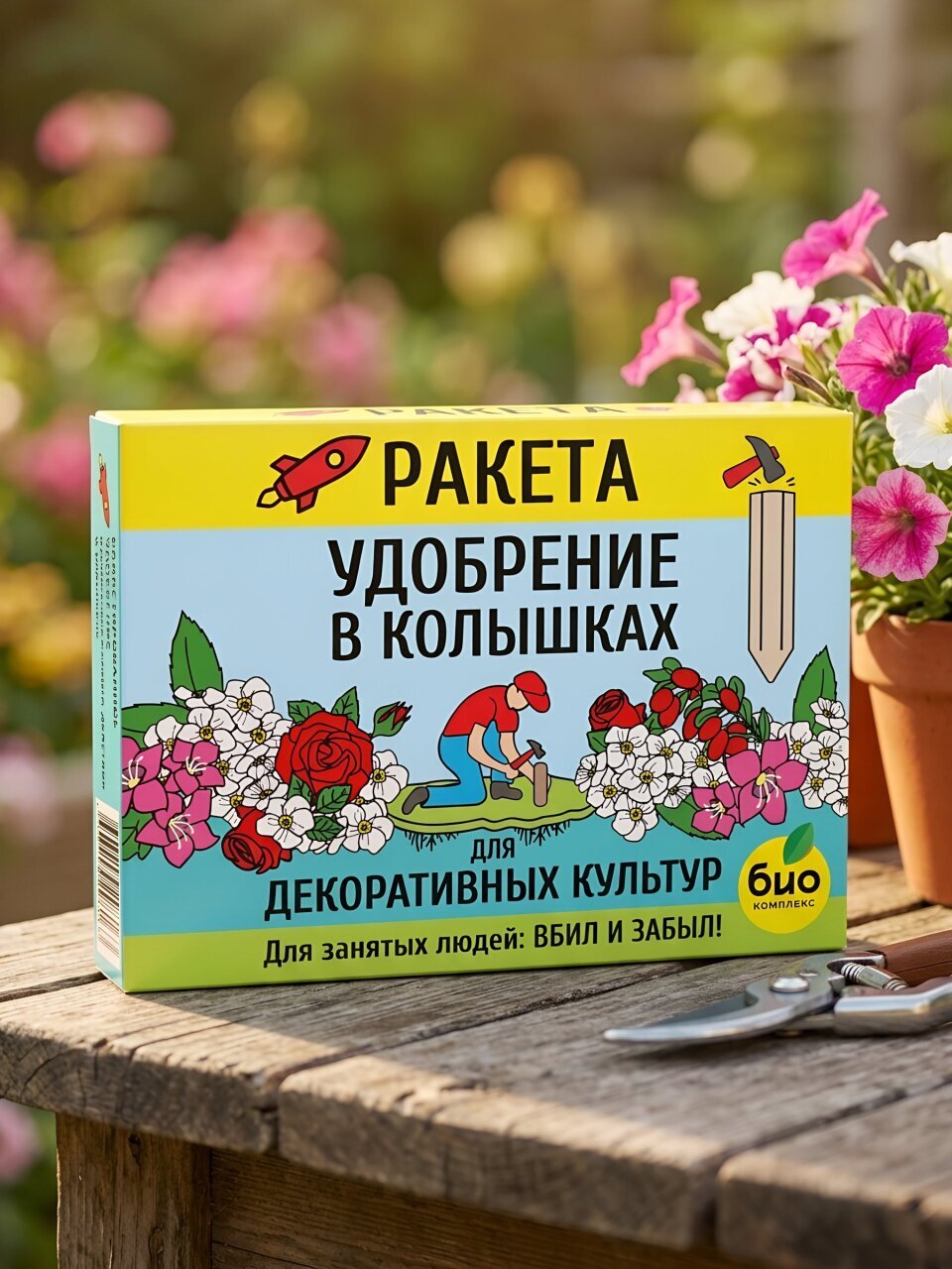 Удобрение Ракета, для декоративных культур, минеральное, колышки, 400 г, Био-комплекс