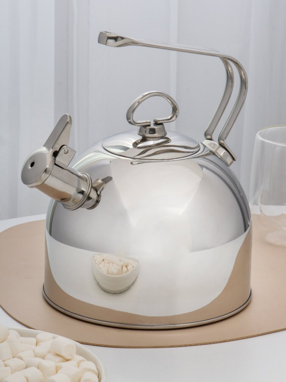 Чайник нерж, 3 л, со свист, нержавеющая сталь, Daniks, GS-04302A