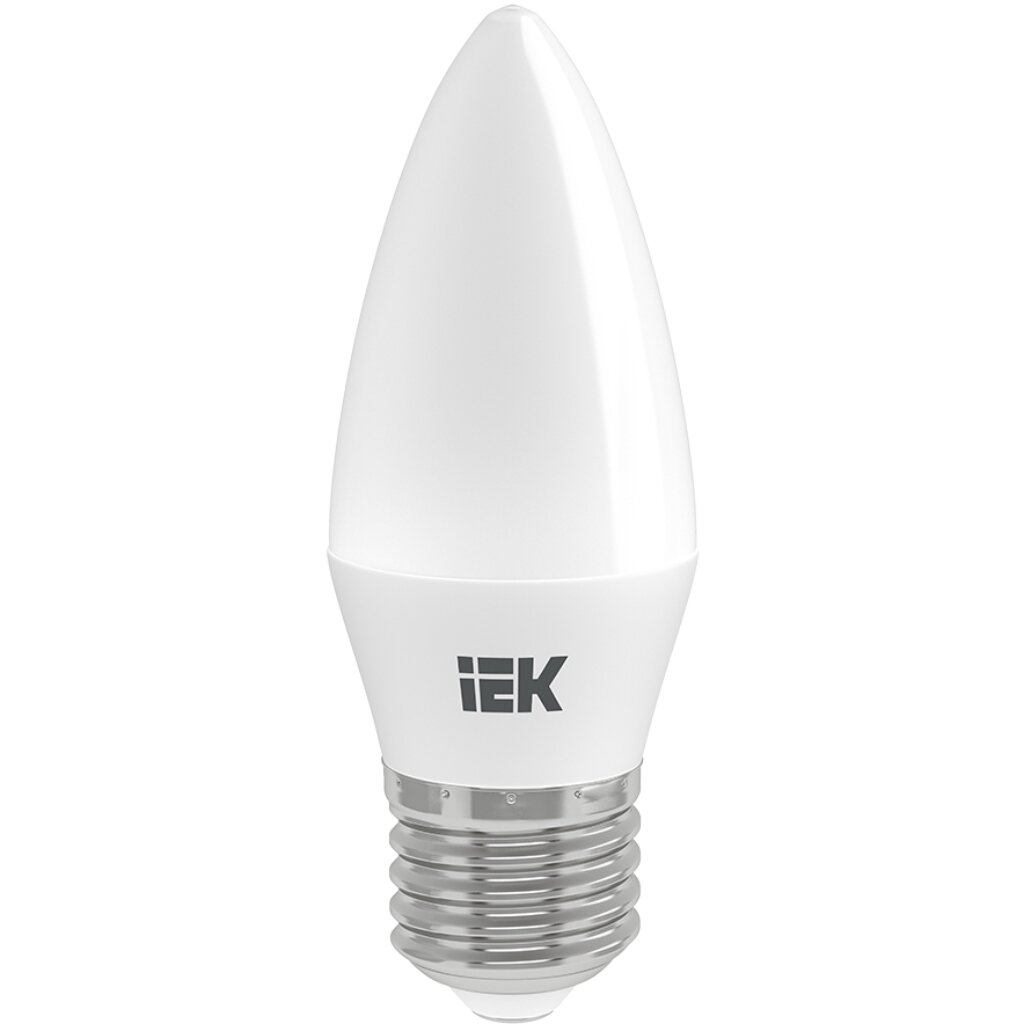 Лампа светодиодная E27, 7 Вт, 60 Вт, 230 В, свеча, 3000 К, свет теплый белый, IEK, C35, LED 3000 примеров по русскому языку 3 класс