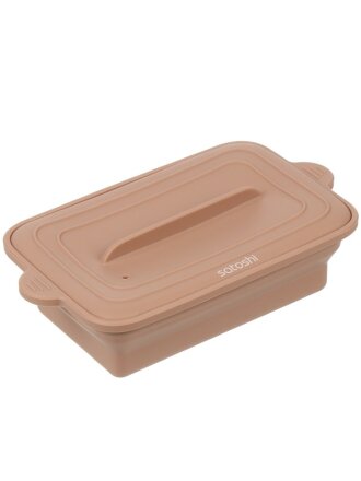Контейнер складной силикон, 20х11х7 см, прямоугольный, с крышкой, для запекания, пароварка, Satoshi, 856-165