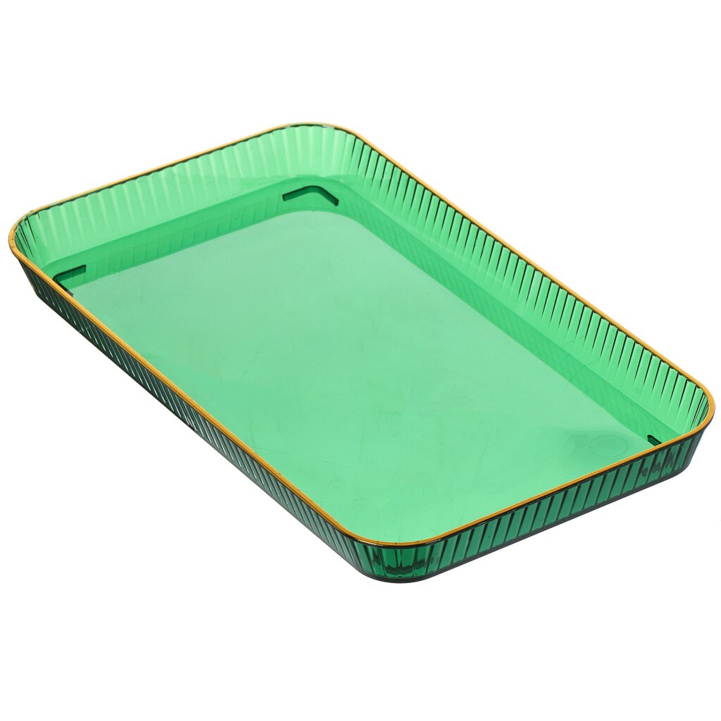 Поднос пластик, прямоугольный, зеленый, Y6-7212 поднос пластик 48 4х32 2 см прямоугольный радиан 10100601