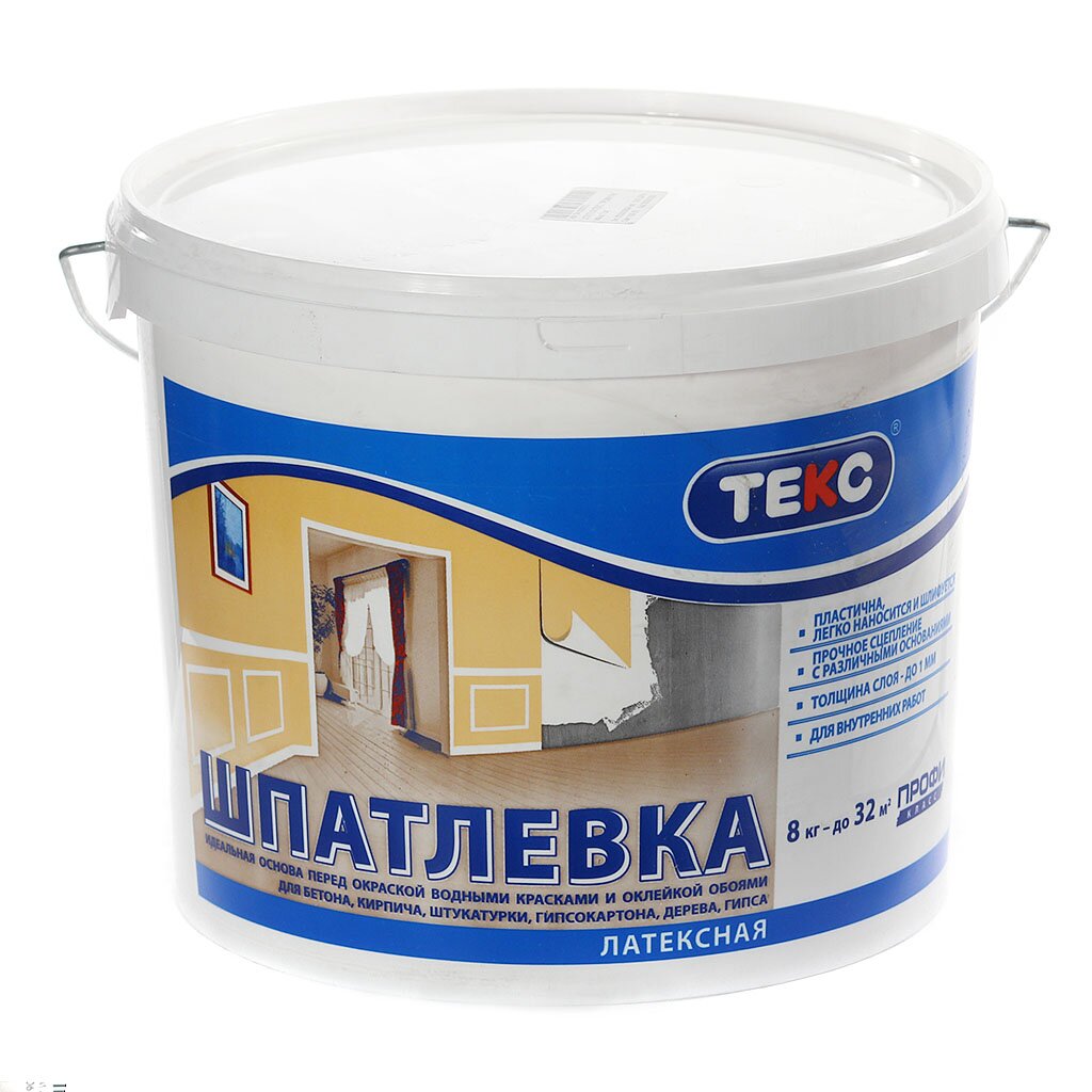 Шпатлевка Текс, латексная, 8 кг