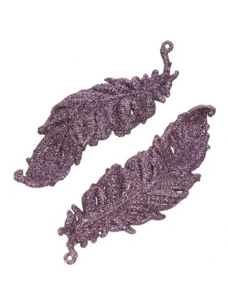 Набор елочных украшений Перо, 2 шт, лаванда, 13.5х14 см, пластик, SYLKGJ-4822185Blav