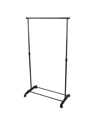 Вешалка напольная металл, пластик, с колесами, полка для обуви, телескопическая, 10 кг, 311403, 80x42x92-160 см