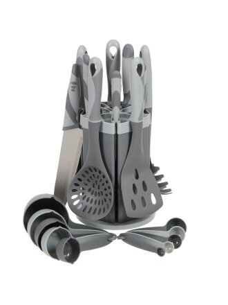 Набор кухонных принадлежностей 21 предмет, нейлон, на подставке, вращающаяся подставка, JA20202701