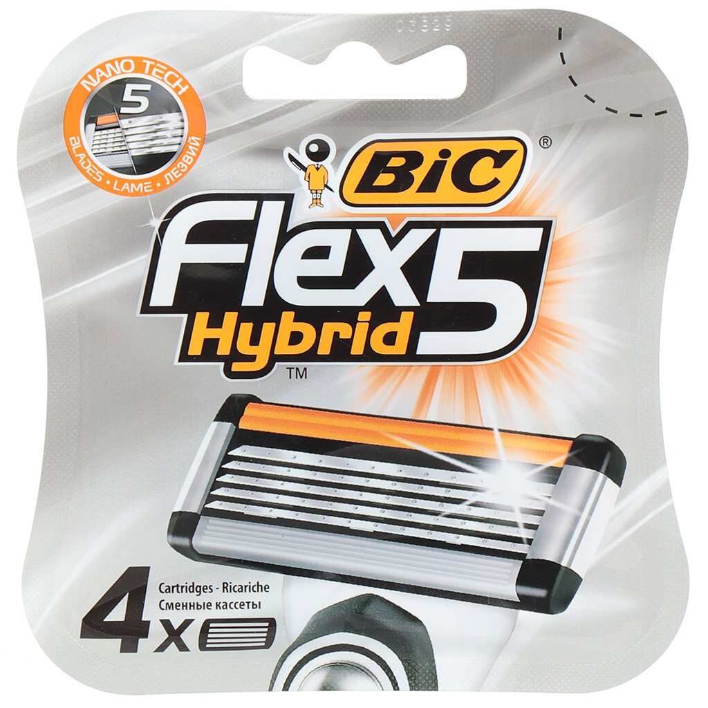 Сменные кассеты для бритья Bic Flex 5 hibrid, 4 шт