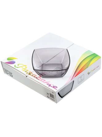 Салатник стекло, квадратный, 4 шт, 6.5 см, 16х16 см, Gray, Pasabahce, 53066