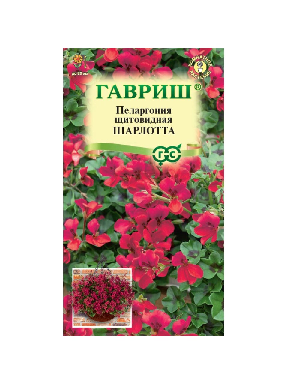 Семена Пеларгония Шарлотта, ампельная* 3 шт. Н22 Гавриш