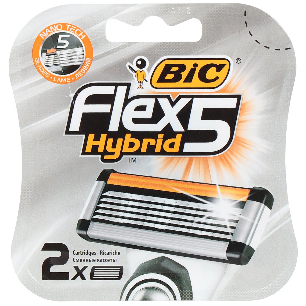 Сменные кассеты для бритв Bic, Flex 5 hibrid, для мужчин, 2 шт, 968693