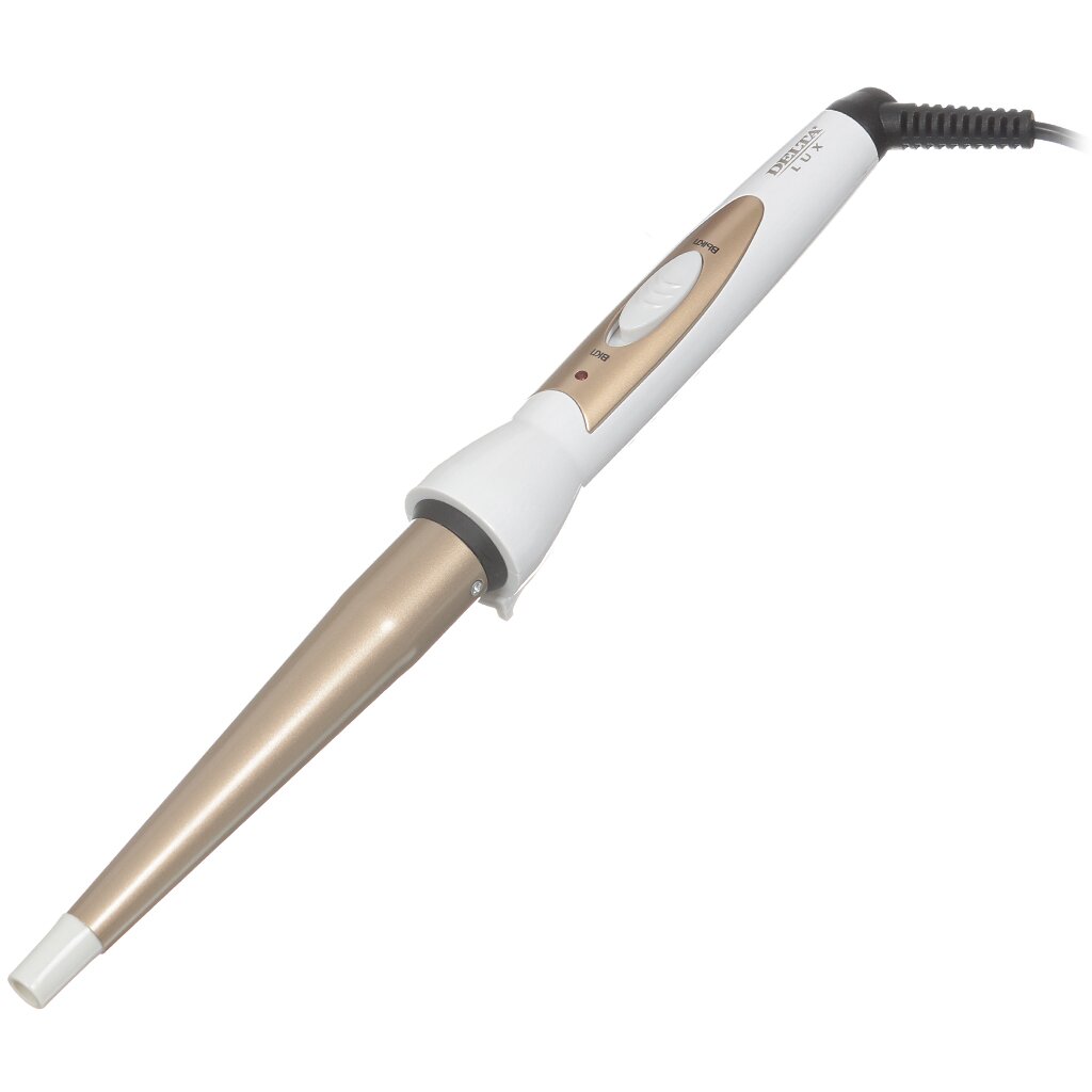 Стайлер Delta Lux, DL-0628, для завивки волос, керамическое покрытие, диаметр 13-25 мм, бело-золотой, 0R-00000504 щипцы для завивки ресниц с электрическим подогревом