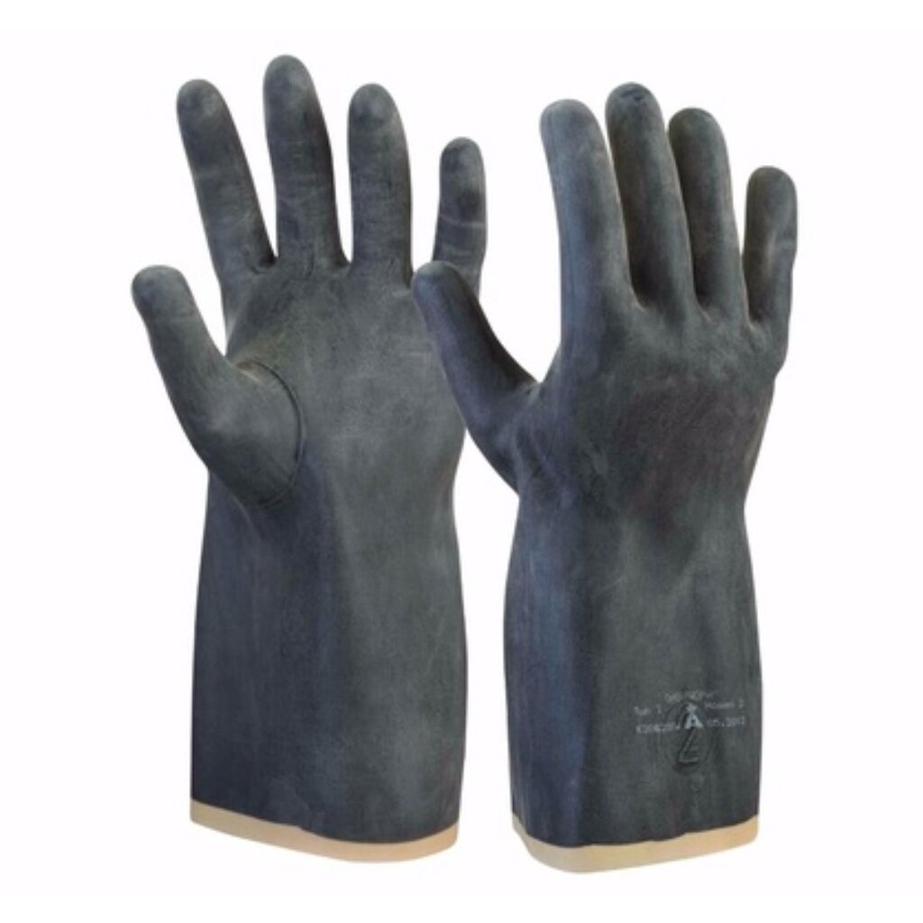 Перчатки кислотощелочестойкие, латексный облив, 10 (XL), защита до 70-80%, Тип 1 перчатки для стекольщика х б латексный облив серая основа торро